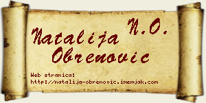 Natalija Obrenović vizit kartica